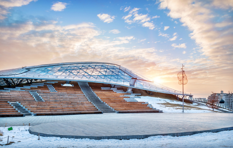 Достопримечательности парка «Зарядье». Концертный зал / Амфитеатр Достопримечательности парка «Зарядье». Концертный зал / Амфитеатр